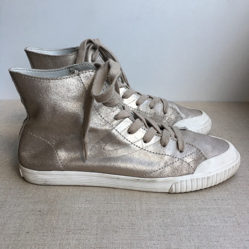 Tretorn Women US 8.5 Leather Lace-Up Sneakers